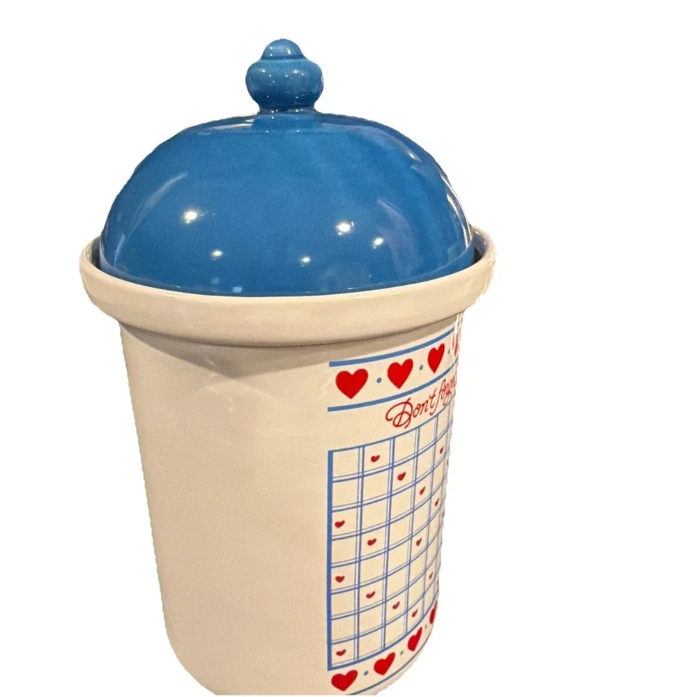 HTF 1985 ZIGGY Cookie Jar‎ w Lid Don't Forget To Add The LOVE  Marsh Earthenware